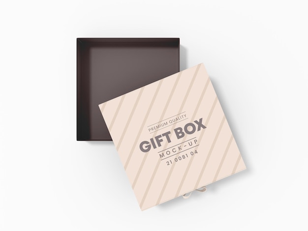 Mockup di branding in scatola regalo di carta quadrata di lusso