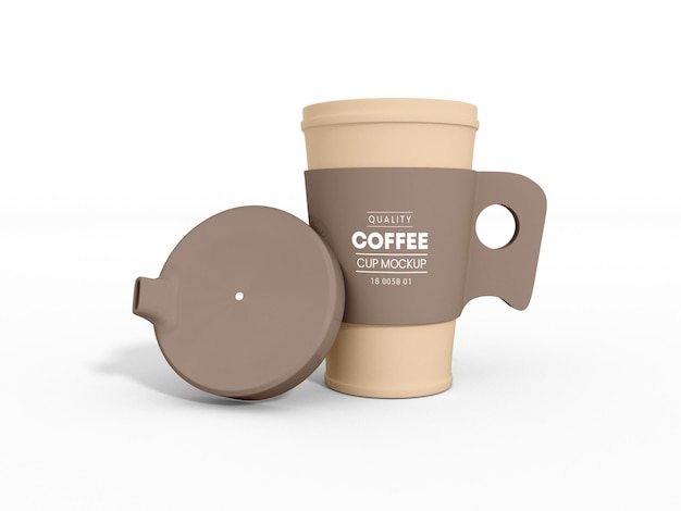 Mockup di branding per tazza di caffè in plastica riutilizzabile