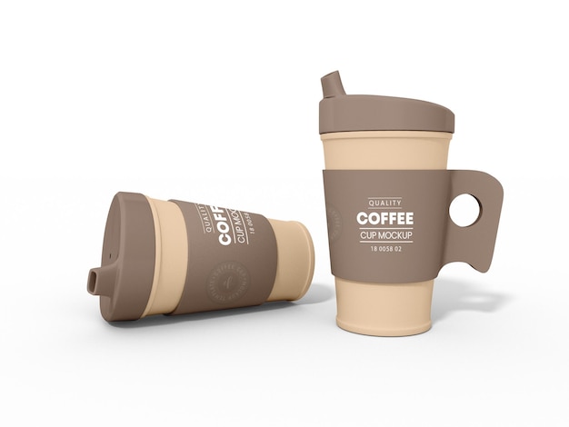 Mockup di branding per tazza di caffè in plastica riutilizzabile
