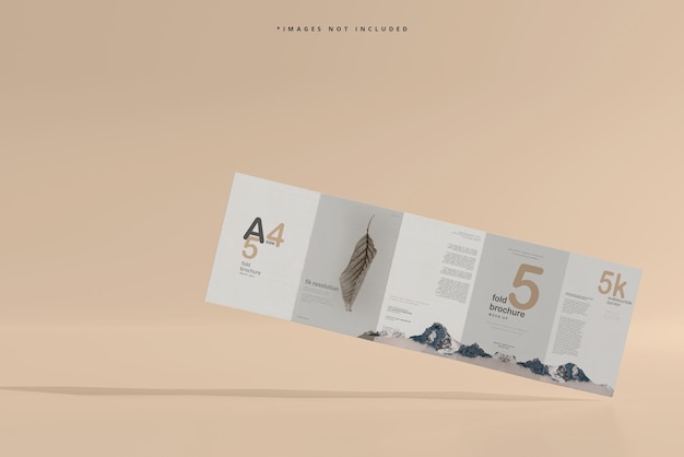 Mockup di brochure a cinque pieghe in formato A4