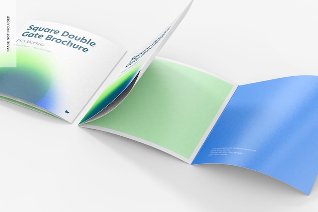 Mockup di brochure a doppia porta quadrata