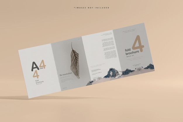Mockup di brochure a quattro pieghe in formato A4