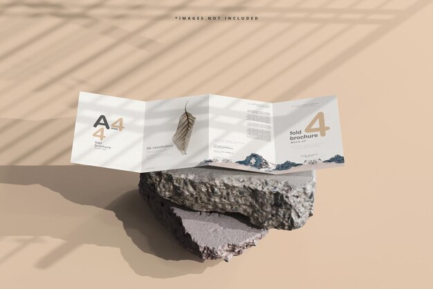 Mockup di brochure a quattro pieghe in formato A4