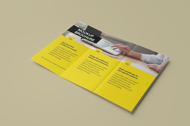 Mockup di brochure a tre ante legale degli Stati Uniti