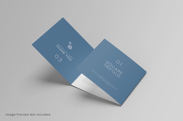 Mockup di brochure a tre ante quadrato realistico