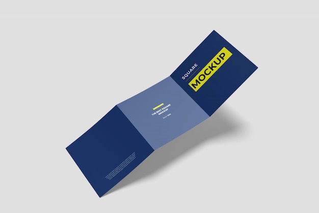 Mockup di brochure a tre ante quadrato