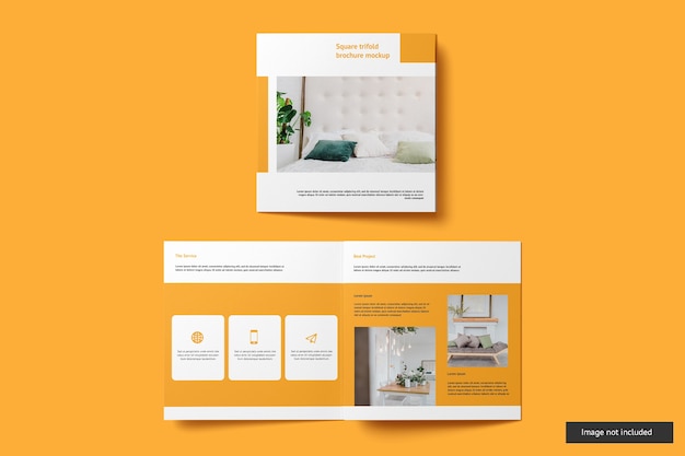 Mockup di brochure a tre ante quadrato