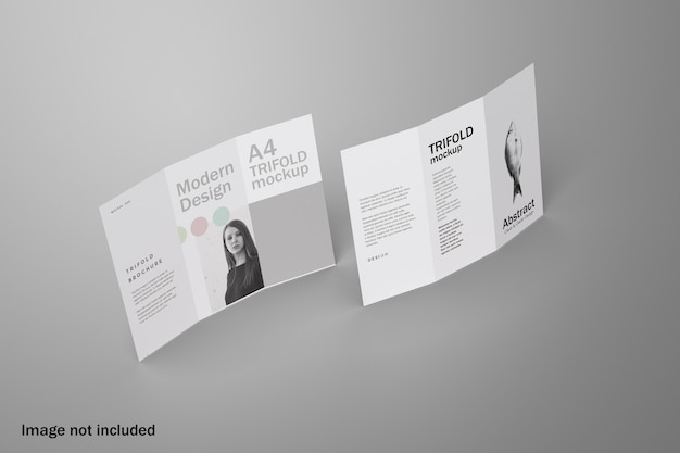 Mockup di brochure a tre ante realistico