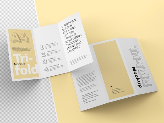 Mockup di brochure a tre ante