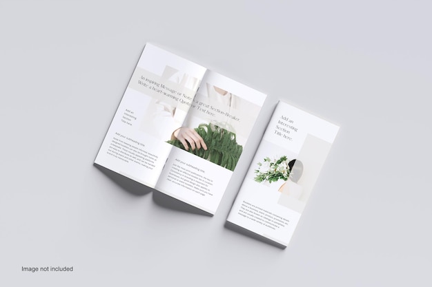 Mockup di brochure aperta DL