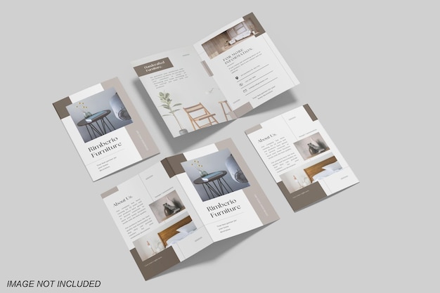 Mockup di brochure bifold A5