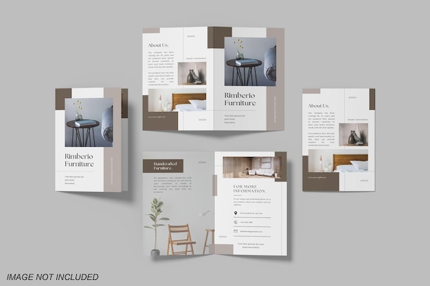 Mockup di brochure bifold A5