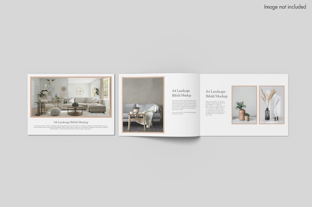 Mockup di brochure bifold di paesaggio