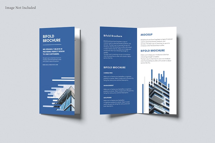 PSD mockup di brochure bifold dl