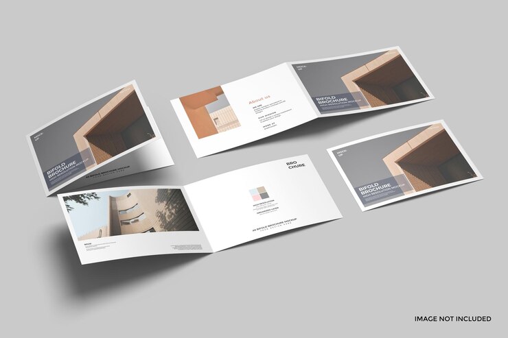 PSD mockup di brochure bifold orizzontale in formato a5