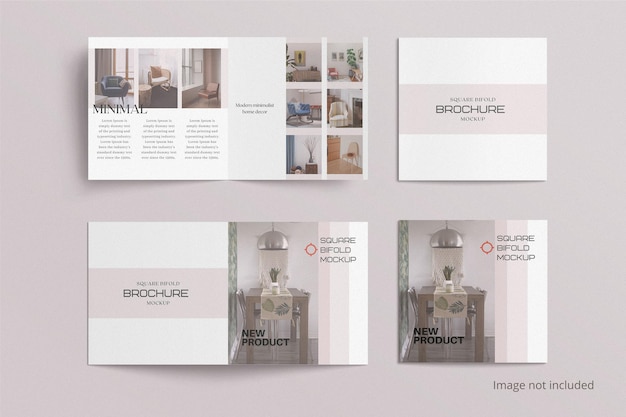 Mockup di brochure bifold quadrato