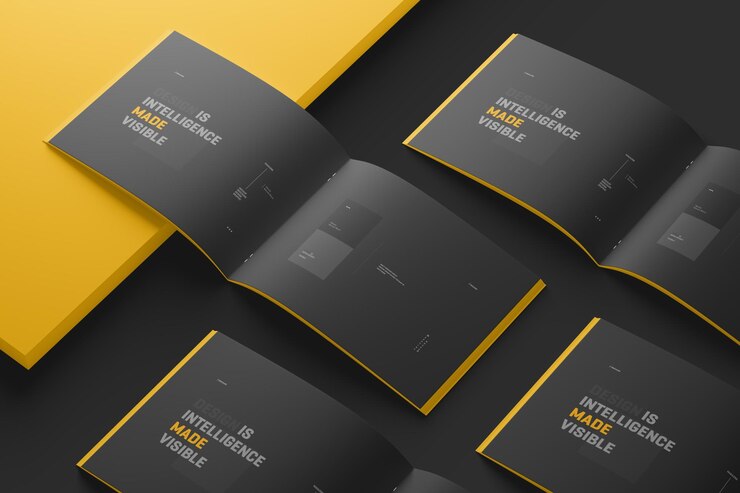 PSD mockup di brochure della rivista del paesaggio della lettera degli stati uniti