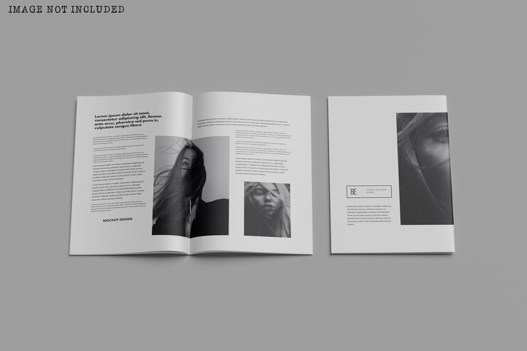 MOCKUP DI BROCHURE DI RIVISTA E CATALOGO