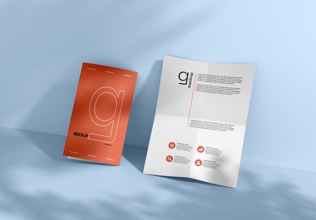 Mockup di brochure doppia minima