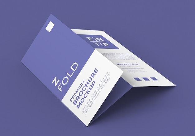 Mockup di brochure piega a Z.