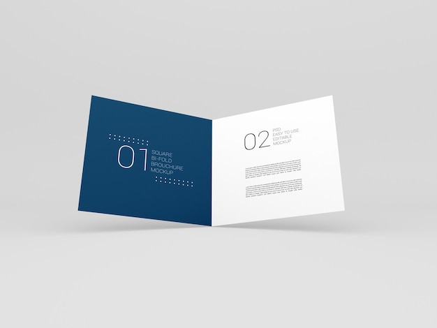 Mockup di brochure pieghevole quadrato minimale