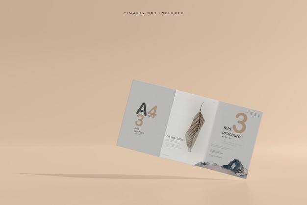 Mockup di brochure ripiegabile in formato A4
