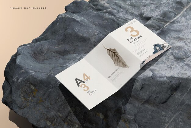 Mockup di brochure ripiegabile in formato A4
