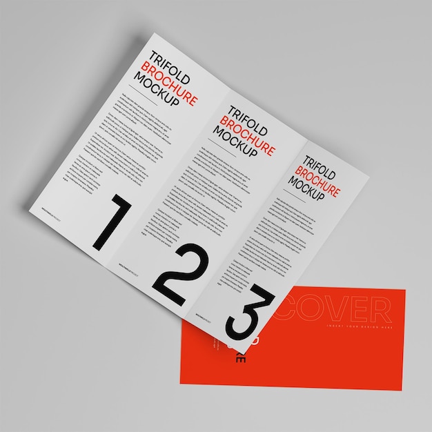 Mockup di brochure triplici professionali