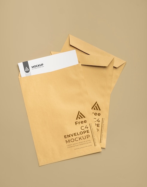 Mockup di busta a4 minimalista