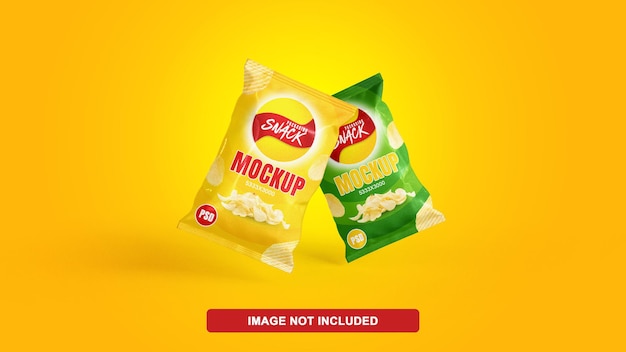 Mockup di busta di plastica per snack