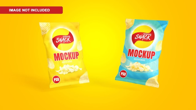 Mockup di busta di plastica per snack