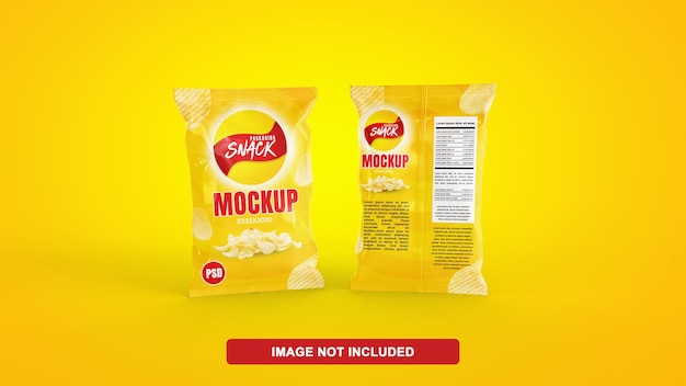 Mockup di busta di plastica per snack