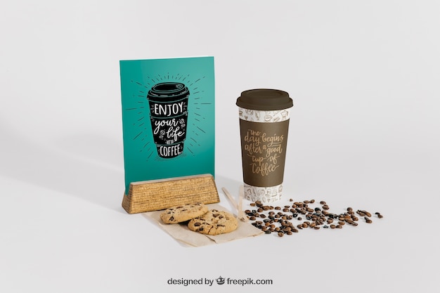 Mockup di caffè con supporto