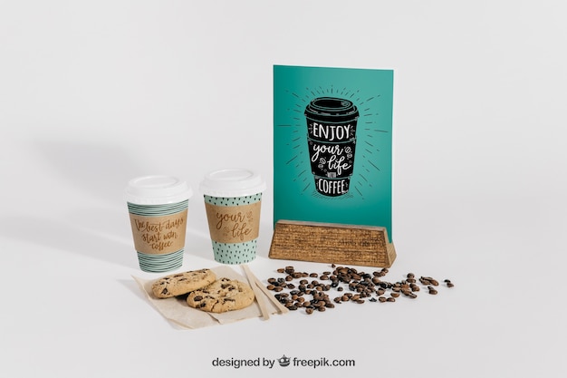 Mockup di caffè decorativo