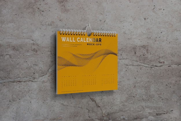 Mockup di calendario da parete orizzontale