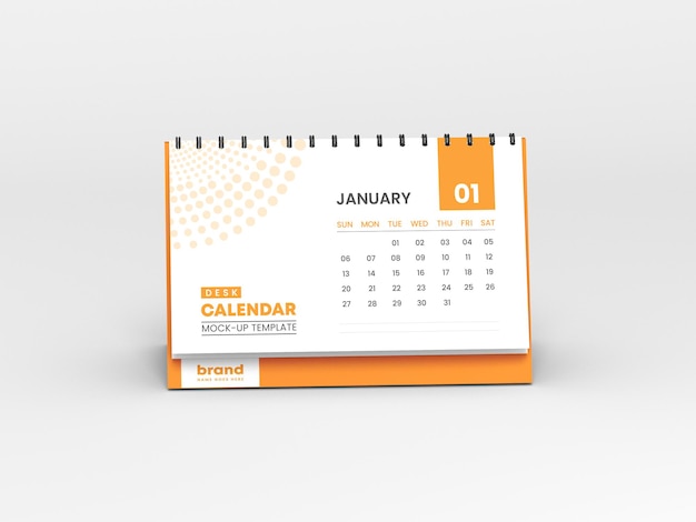 Mockup di calendario da tavolo orizzontale