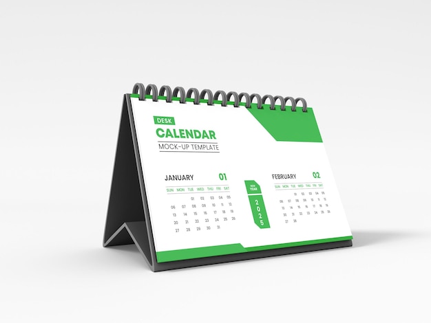 Mockup di calendario da tavolo orizzontale