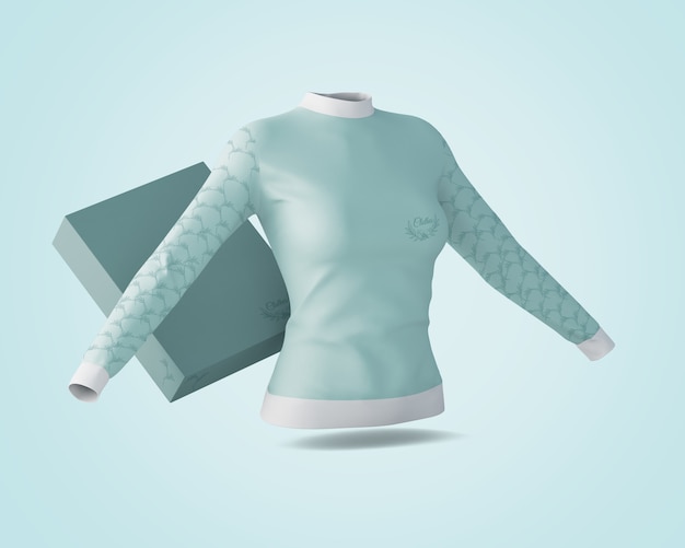 Mockup di camicia e scatola