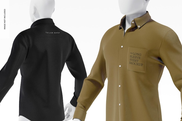 Mockup di camicie a maniche lunghe per uomini
