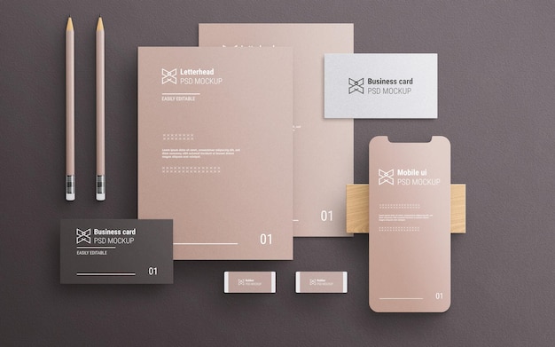 Mockup di cancelleria aziendale moderna