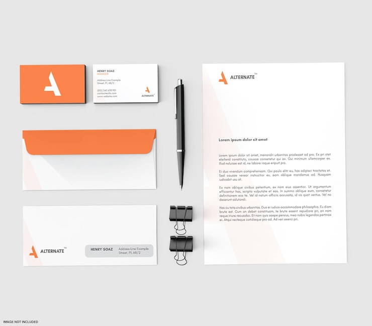 PSD mockup di cancelleria aziendale