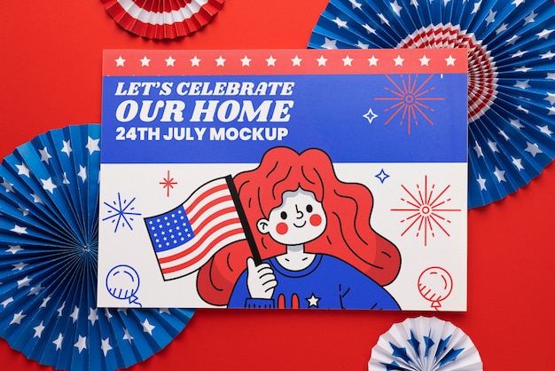 Mockup di cancelleria del 4 luglio