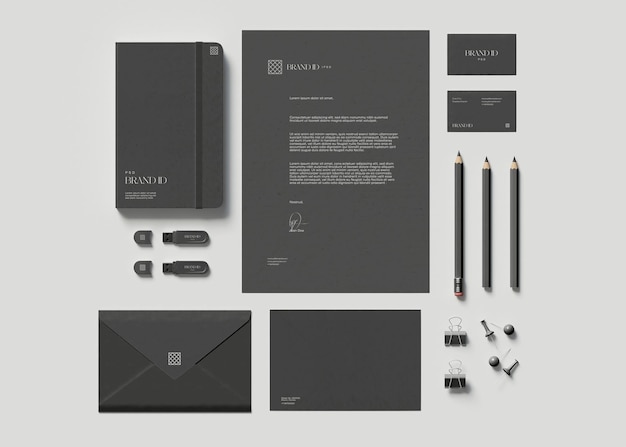 Mockup di cancelleria per ufficio