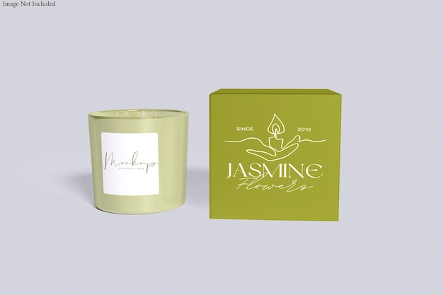 Mockup di candela e scatola