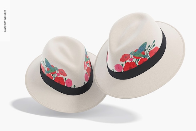 Mockup di cappelli tradizionali, caduta