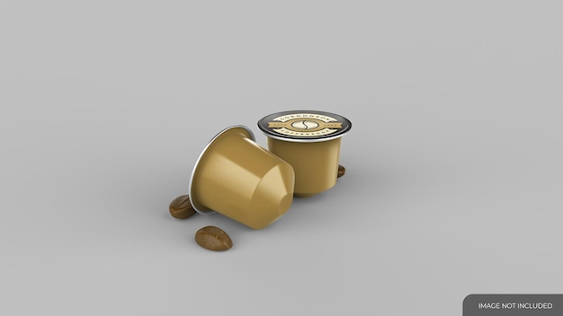 Mockup di capsule di caffè in cialde