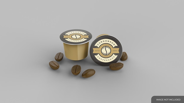 Mockup di capsule di caffè in cialde