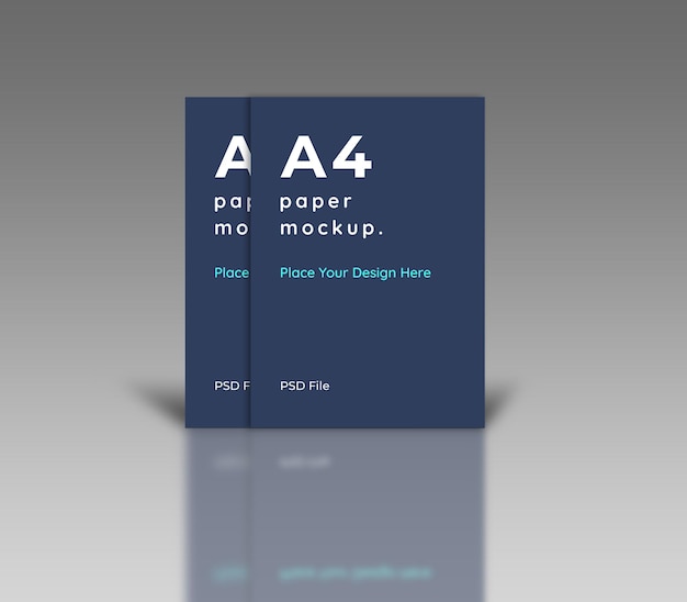 Mockup di carta A4 con ombra riflessa