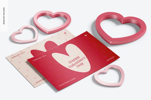 Mockup di carta A5 di San Valentino, prospettiva