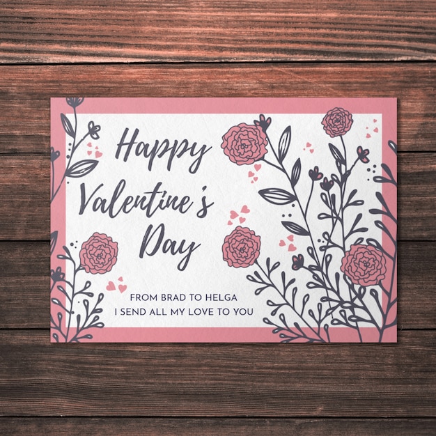 Mockup di carta botanica di San Valentino